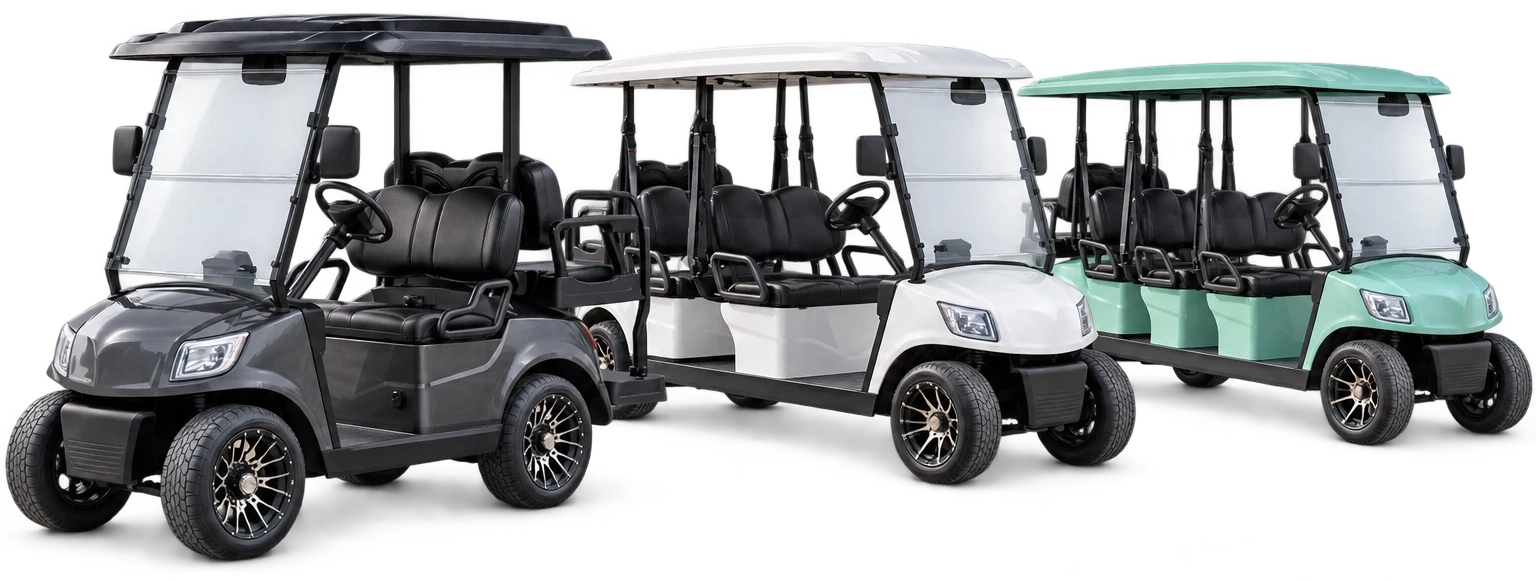 BirdieCar személyszállító golfautók 2, 6 és 8 üléssel